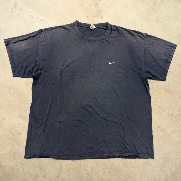 VTG 90s Nike Shirt USA Made Mens 2XL Faded Navy - Picture 1 of 6